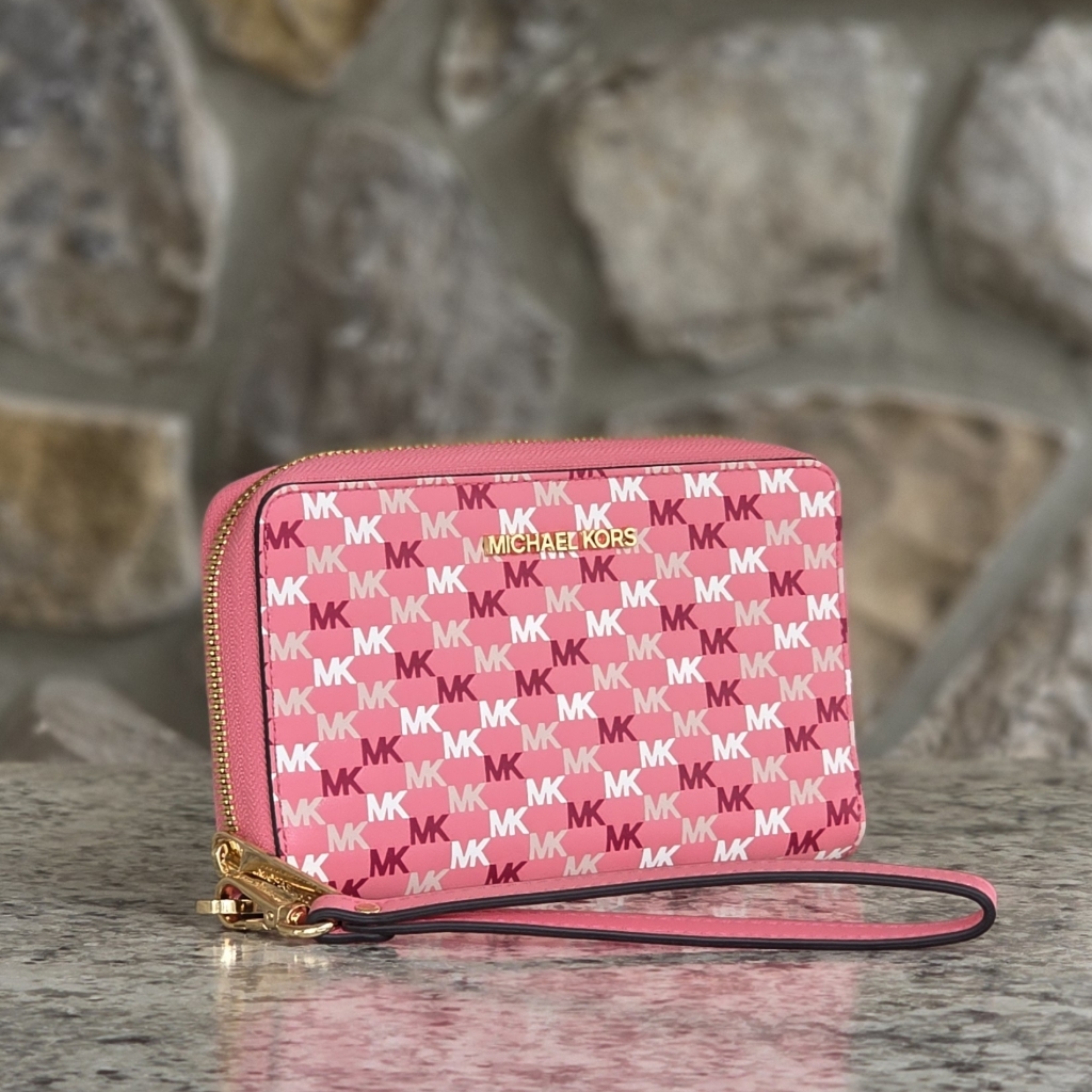 Michael Kors Jet Set Pink Logo Wristlet